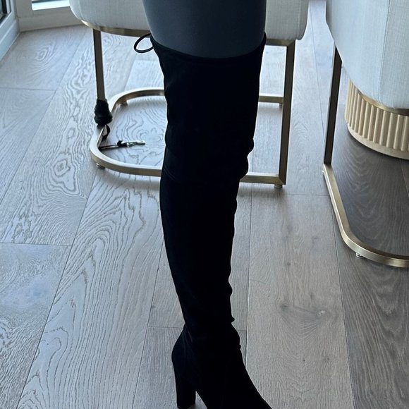 NWT Stuart Weitzman The Highland Boot Black Suede - Size 9 / 39.5 - Picture 5 of 7
